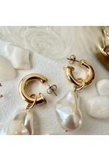 Pika & Bear Pika & Bear- Anais Baroque Pearl Drop Stud Earrings in Gold