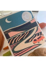 Pika & Bear Pika & Bear - Kerouac Night Drive Design Swedish Dishcloth