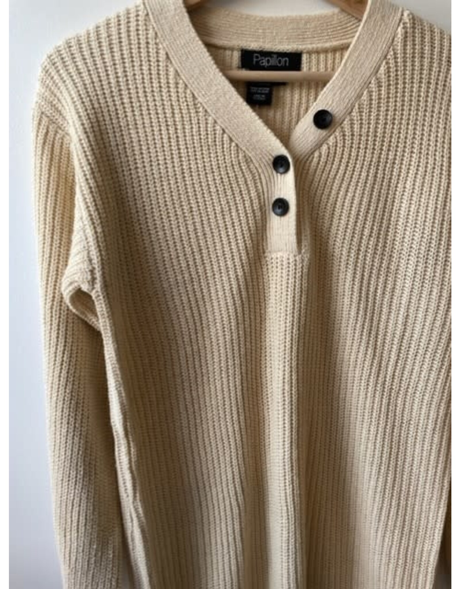 Papillon Papillon - Knit henley sweater dress (cream)