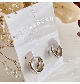 Pika & Bear Pika & Bear - Eunice Small Bubble Hinge Hoop Earrings in Silver