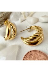 Pika & Bear Pika & Bear- Mithra Double Layer Twisted Hoop Earrings - Gold