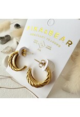 Pika & Bear Pika & Bear- Mithra Double Layer Twisted Hoop Earrings - Gold