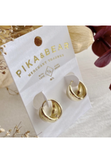 Pika & Bear Pika & Bear - Eunice Small Bubble Hinge Hoop Earrings in Gold)