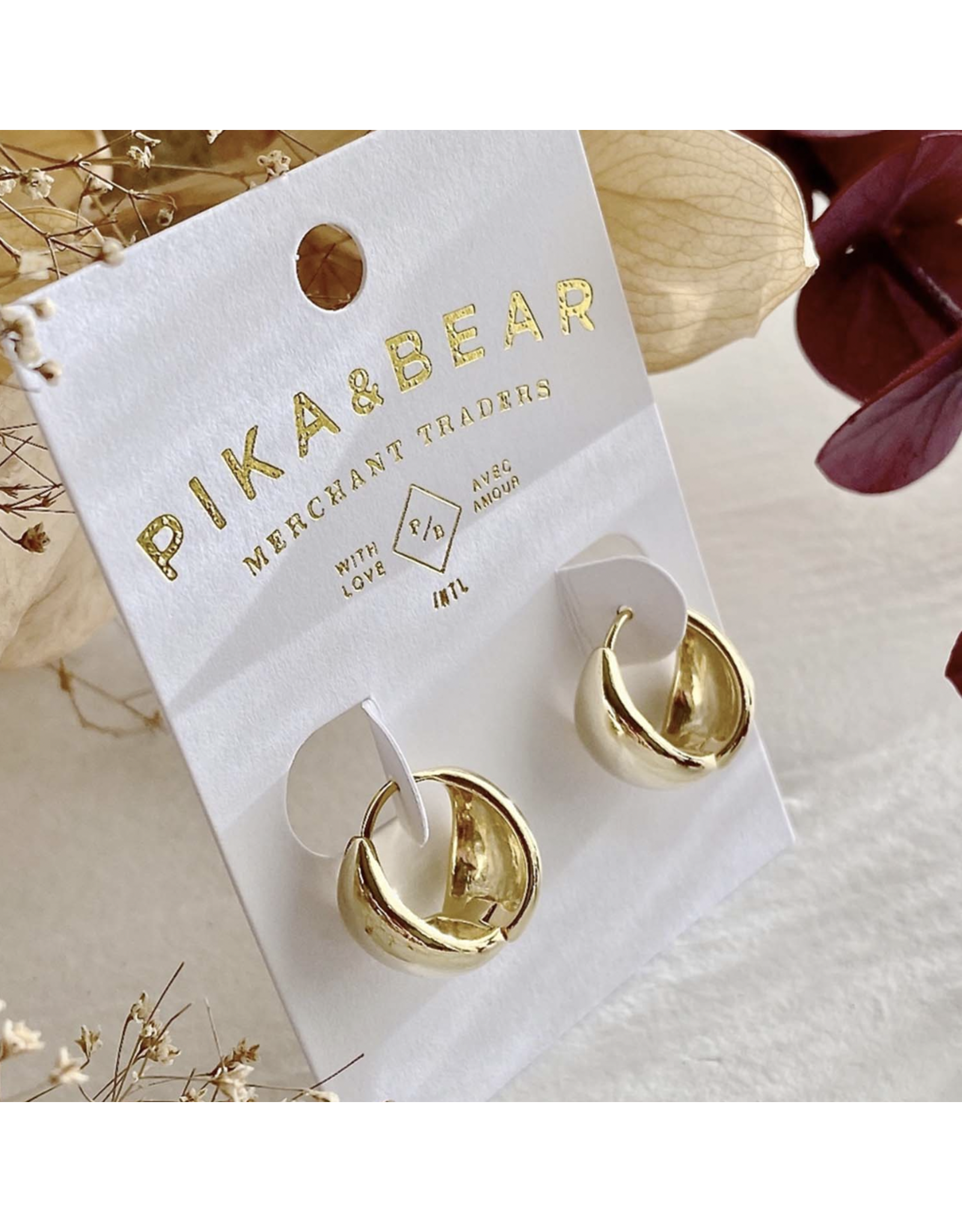 Pika & Bear Pika & Bear - Eunice Small Bubble Hinge Hoop Earrings in Gold)