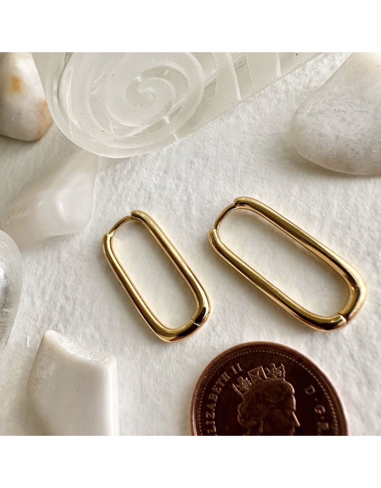 Pika & Bear Pika & Bear- Vaaler Paperclip Style Hoop Earrings - Gold plated)