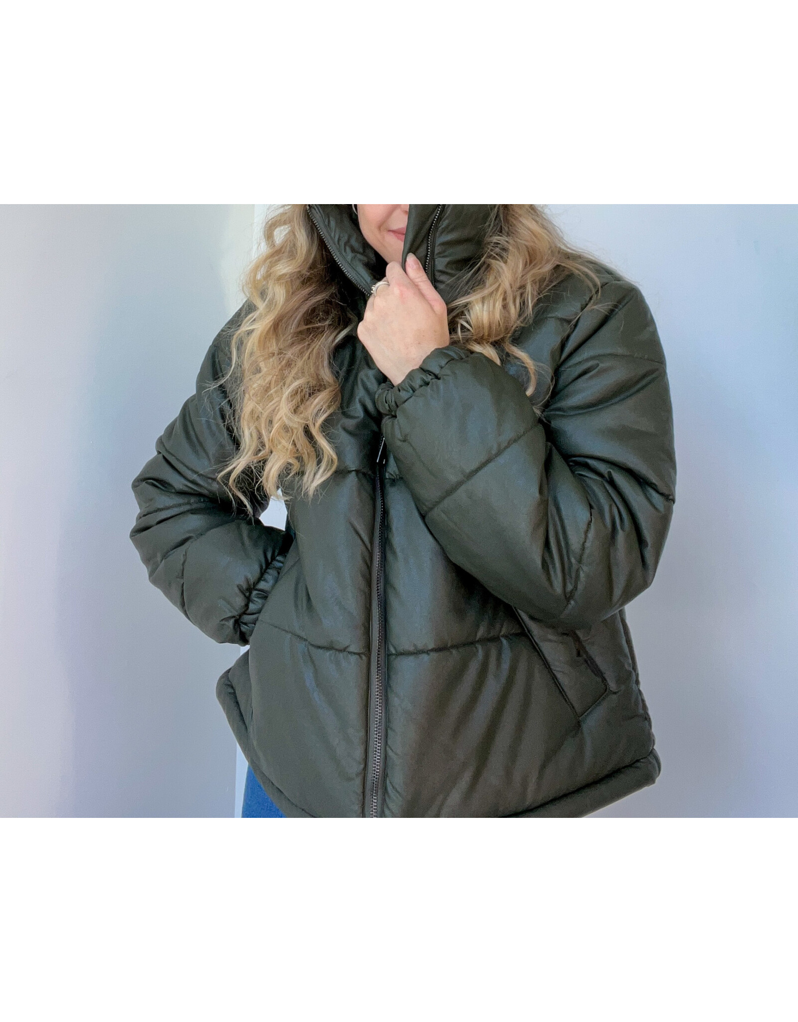 b.young b.young - Esoni faux leather puffer (rosin - dark green)