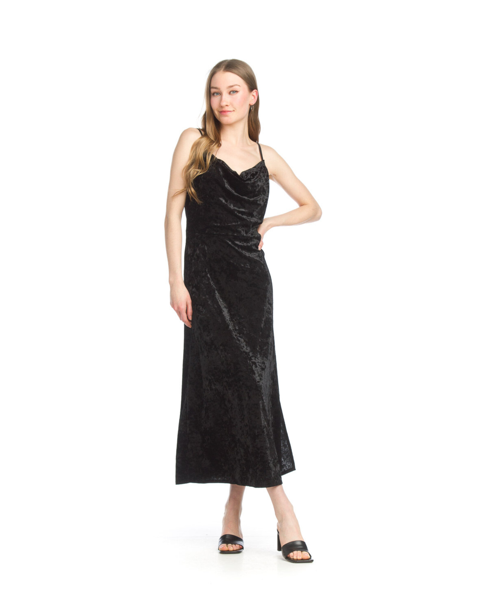 Papillon Papillon - Drape neck velvet dress (black)