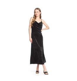 Papillon Papillon - Drape neck velvet dress (black)