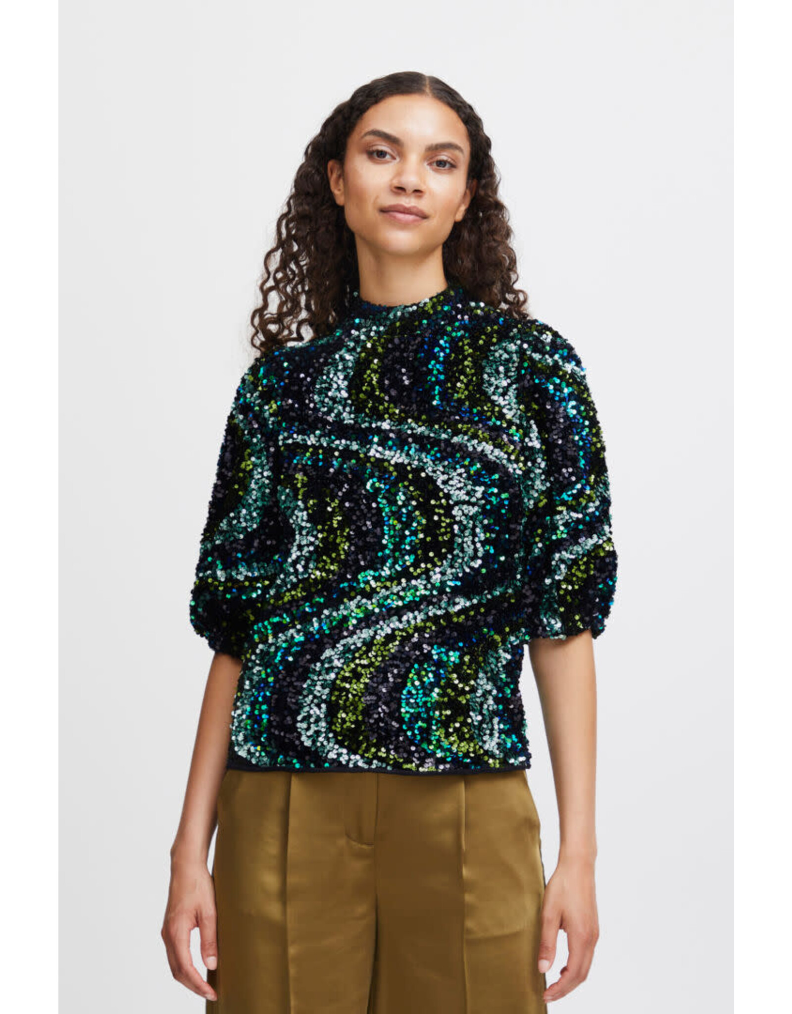 b.young b.young - Samio blouse - Sequince (black mix)