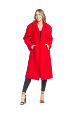 Papillon Papillon - Boucle lapel coat with pockets (red)