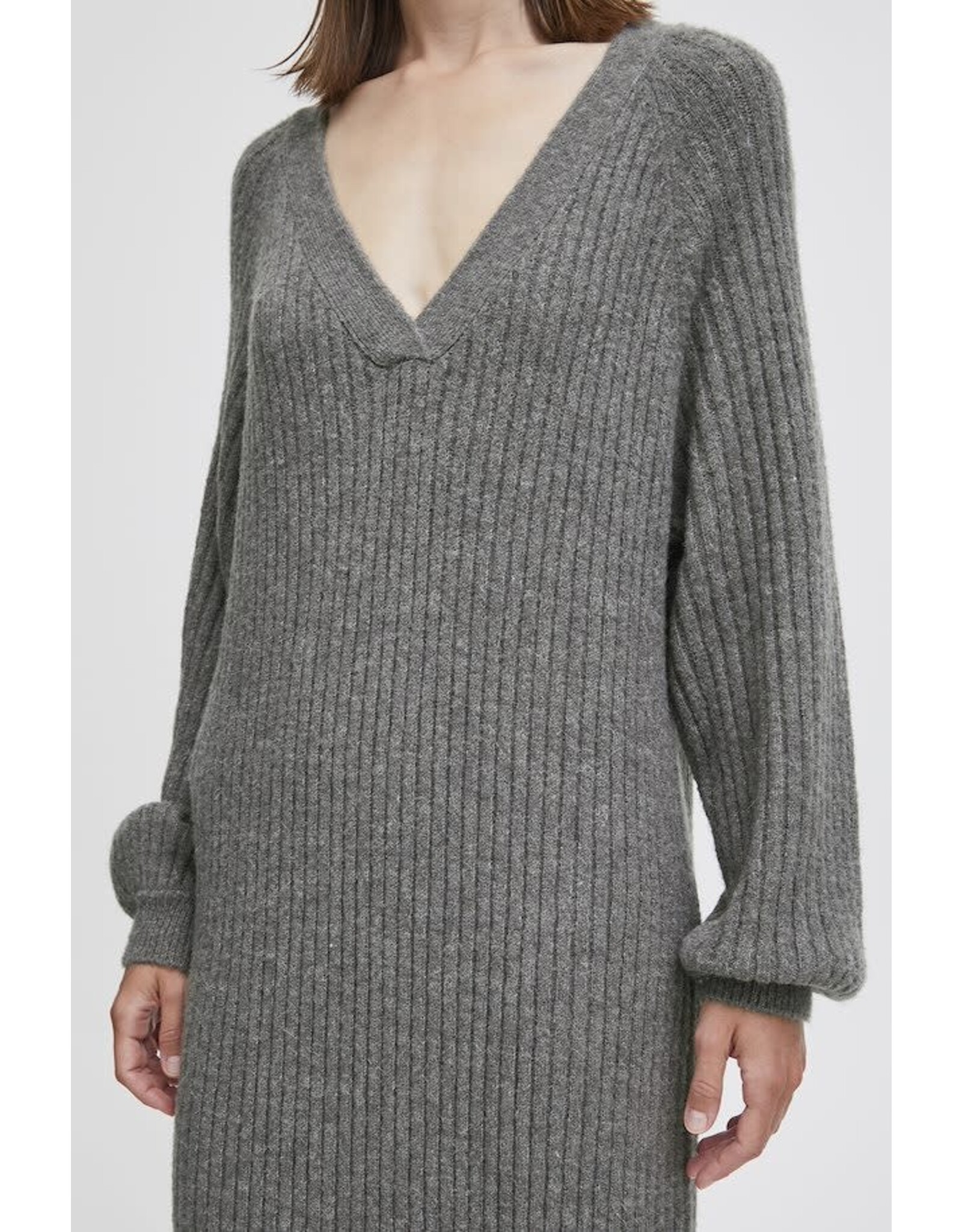 b.young b.young - Martha long dress (mid grey melange)