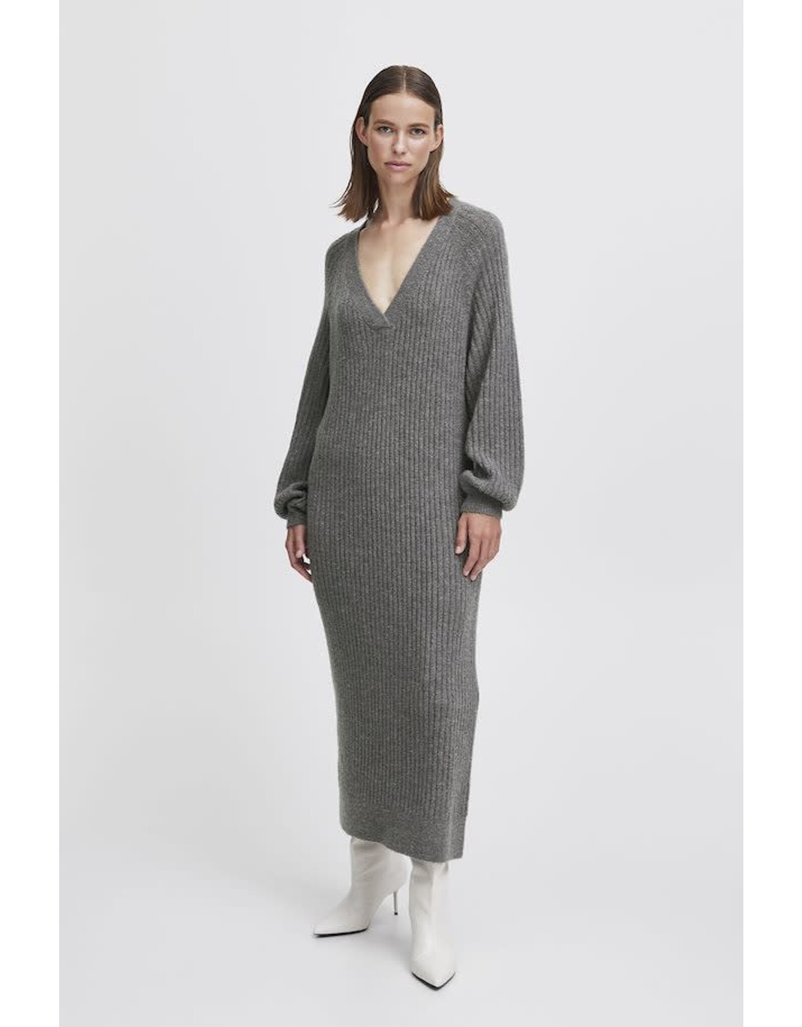 b.young b.young - Martha long dress (mid grey melange)