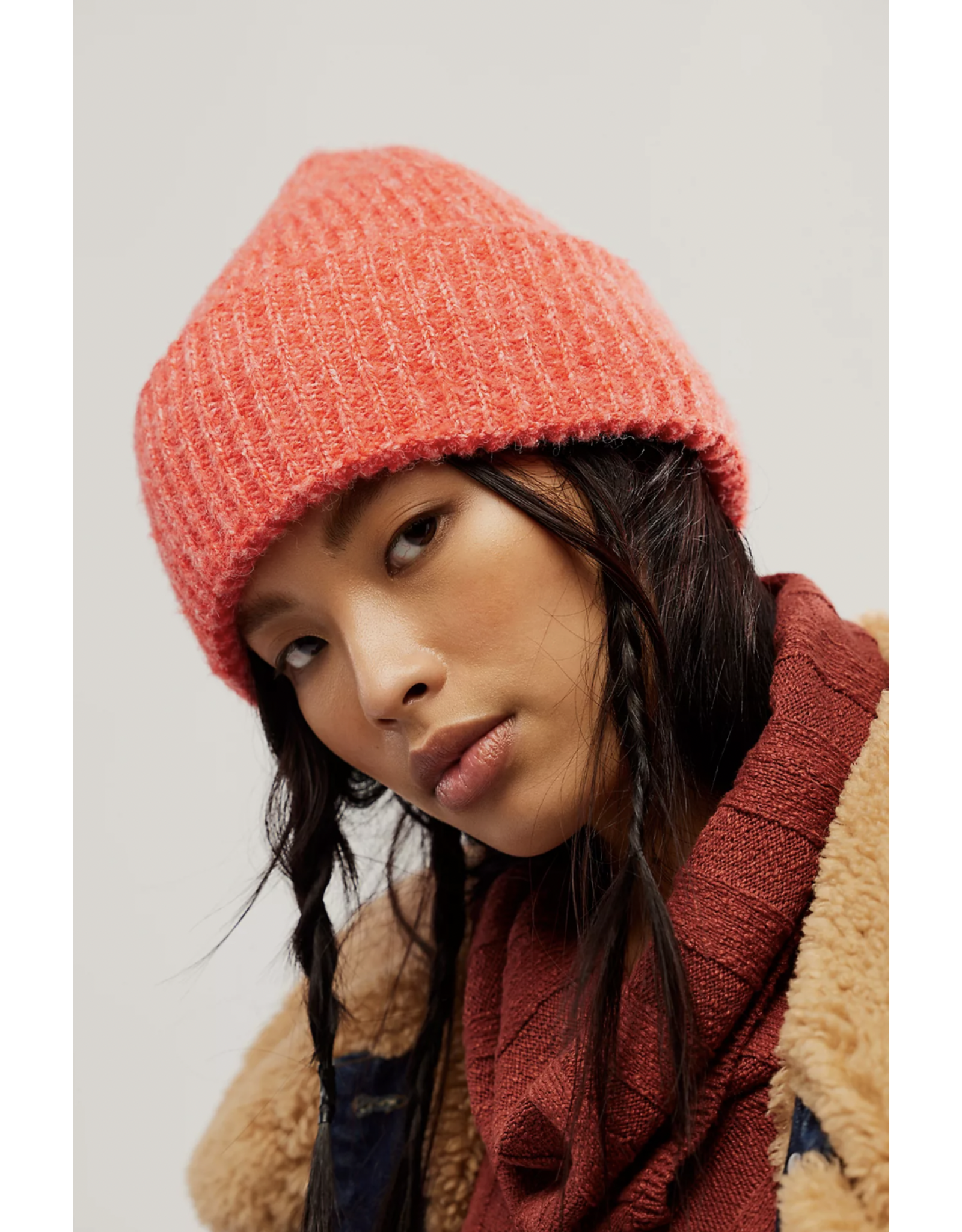 Free people Free People - Harbor Marled Ribbed Beanie (Cherry Tomato)