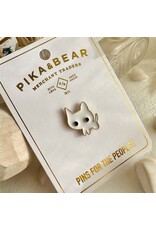 Pika & Bear Pika & Bear - "Terrance" Tiny Timid Cat Enamel Pin