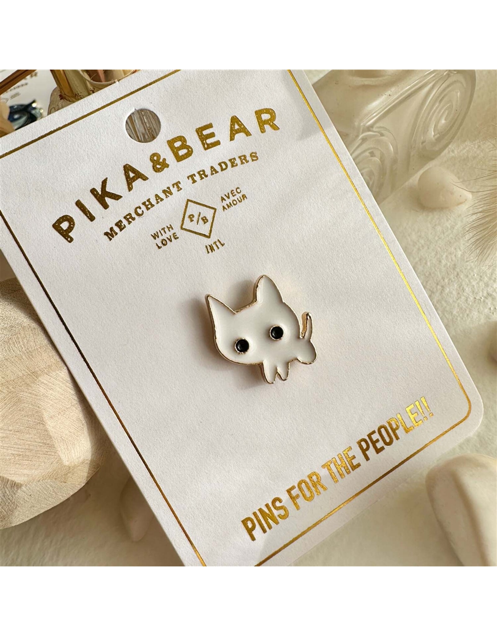 Pika & Bear Pika & Bear - "Terrance" Tiny Timid Cat Enamel Pin