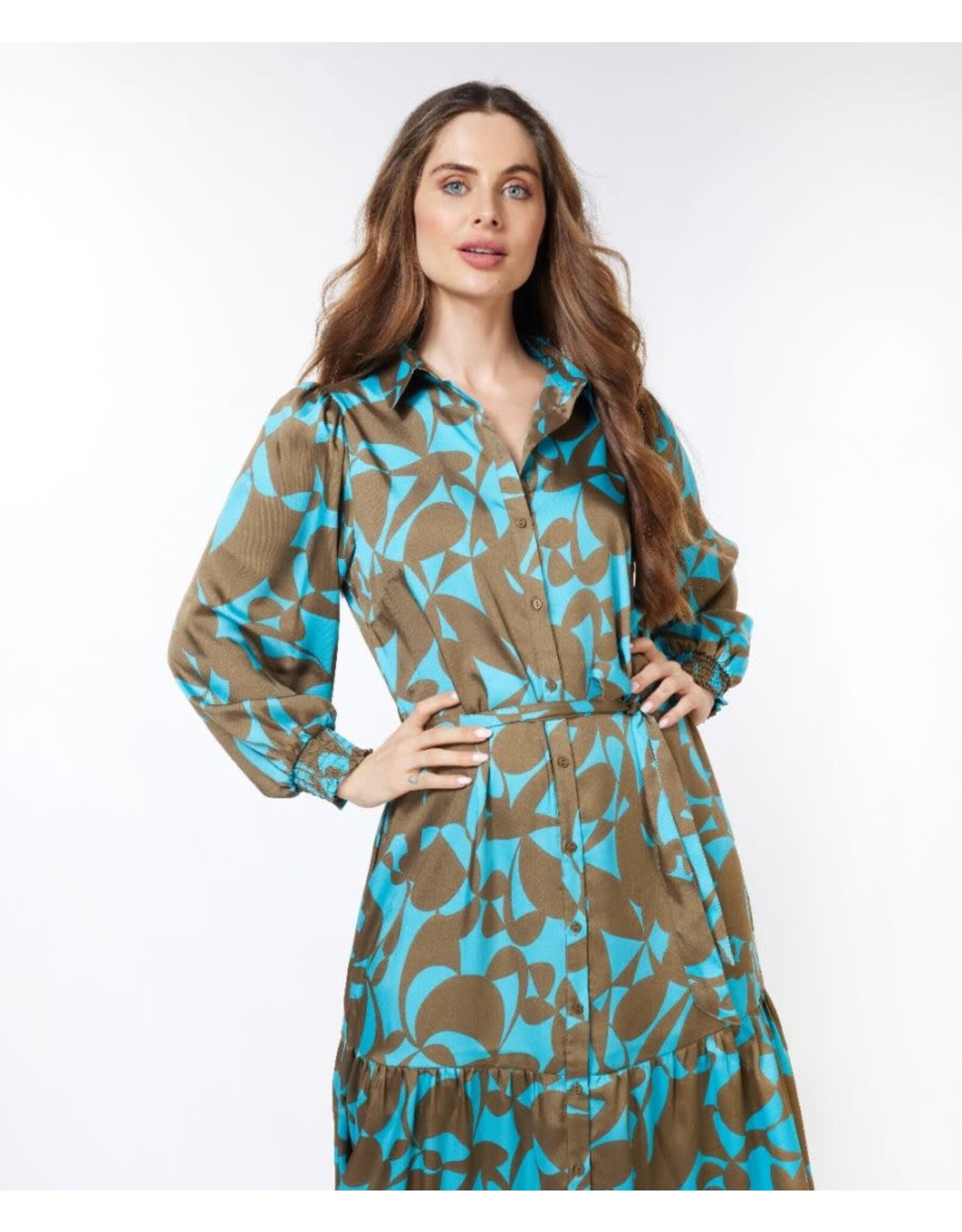 EsQualo EsQualo - Belted tea length dress (expressive roots)