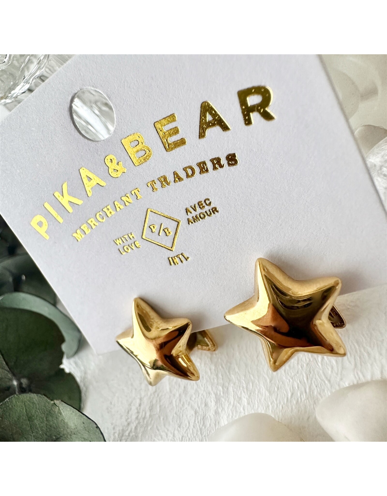 Pika & Bear Pika & Bear - Sprite Double Star Stud Earrings