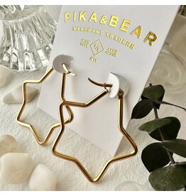 Pika & Bear Pika & Bear - Arcalis Star Shaped Hoop Earrings