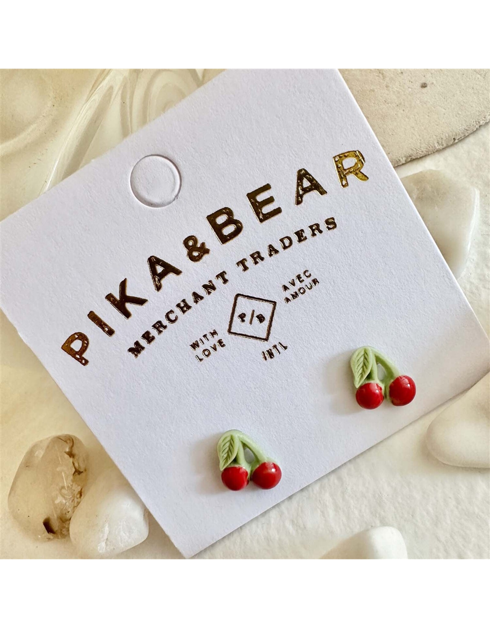 Pika & Bear Pika & Bear - Pomona Porcelain Cherry Stud Earrings