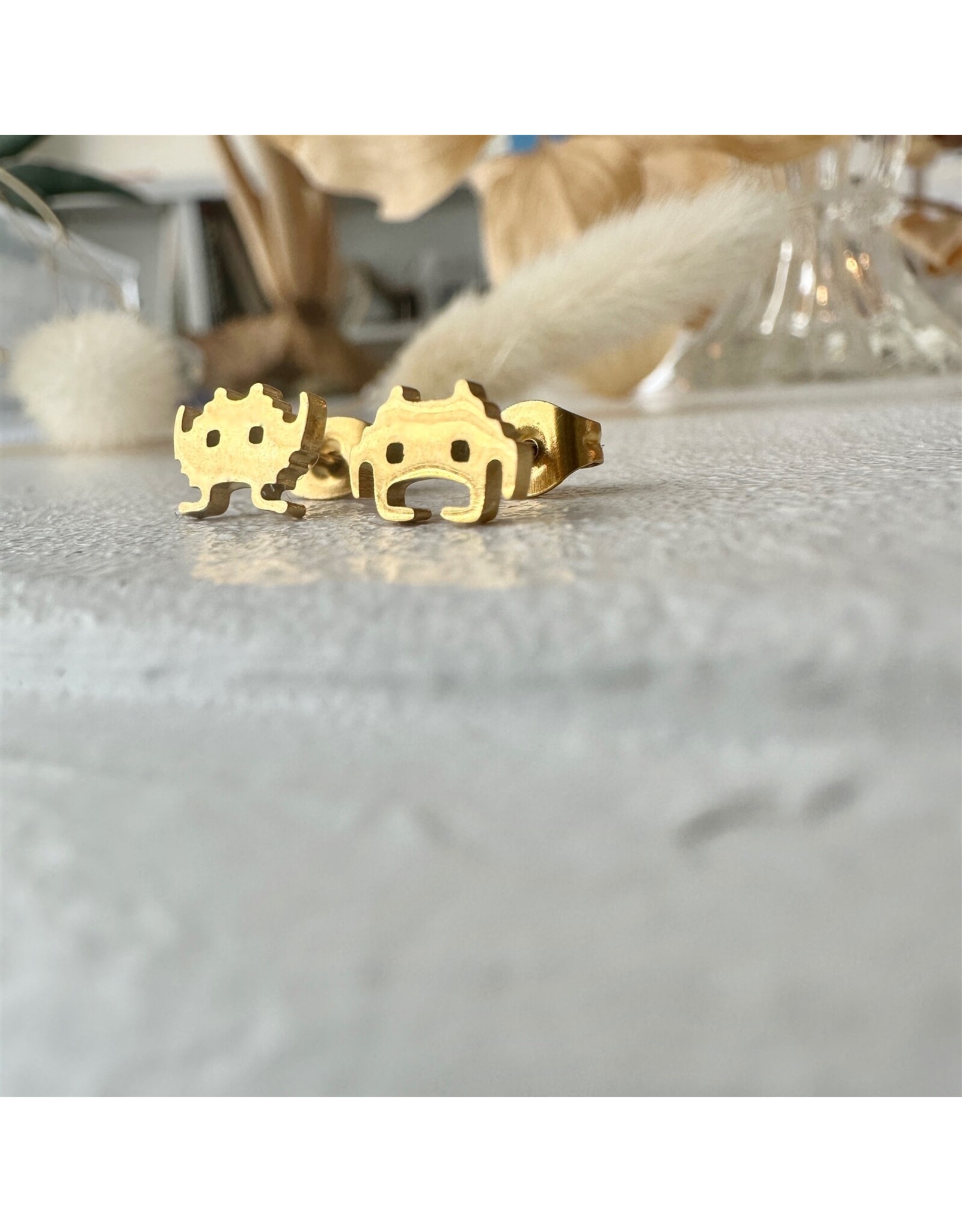 Pika & Bear Pika & Bear - Tomo Space Invaders Stud Earrings