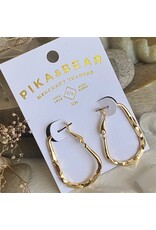 Pika & Bear Pika & Bear - Tordue Wavy Oblong Hinge Hoop Earrings