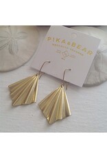 Pika & Bear Pika & Bear - Jerrica Raw Brass Diamond Shaped Fan Drop Earrings