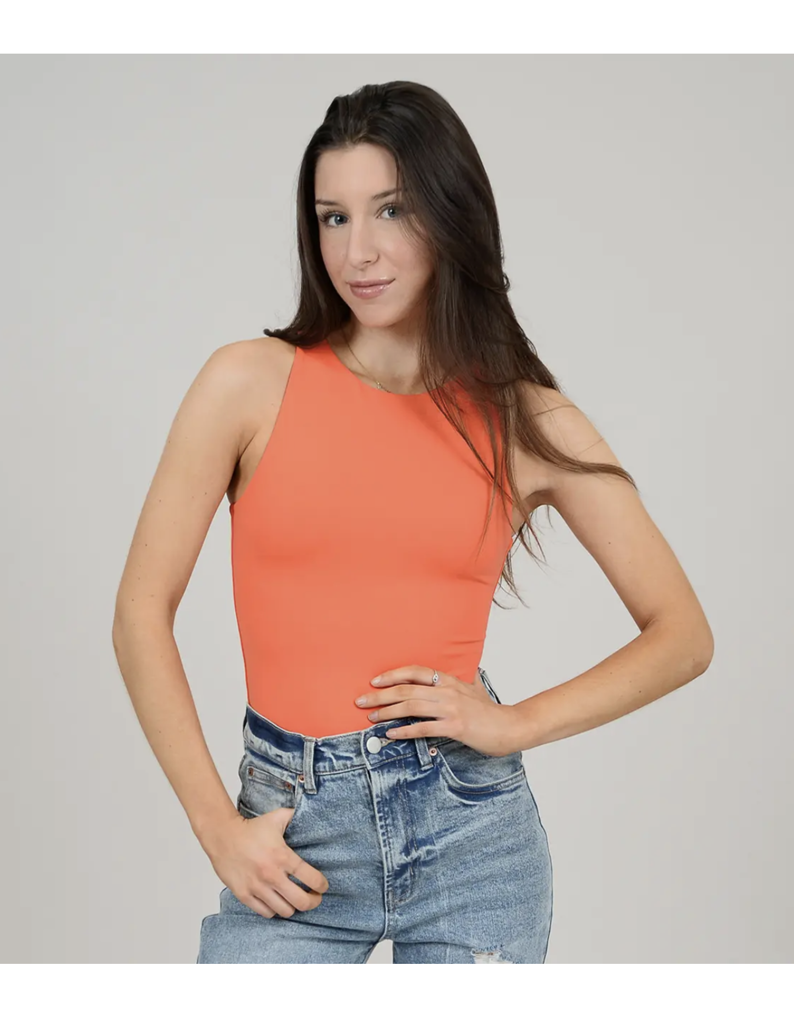 RD Style RD Style - Second Skin Roxanna crew neck bodysuit (poppy)