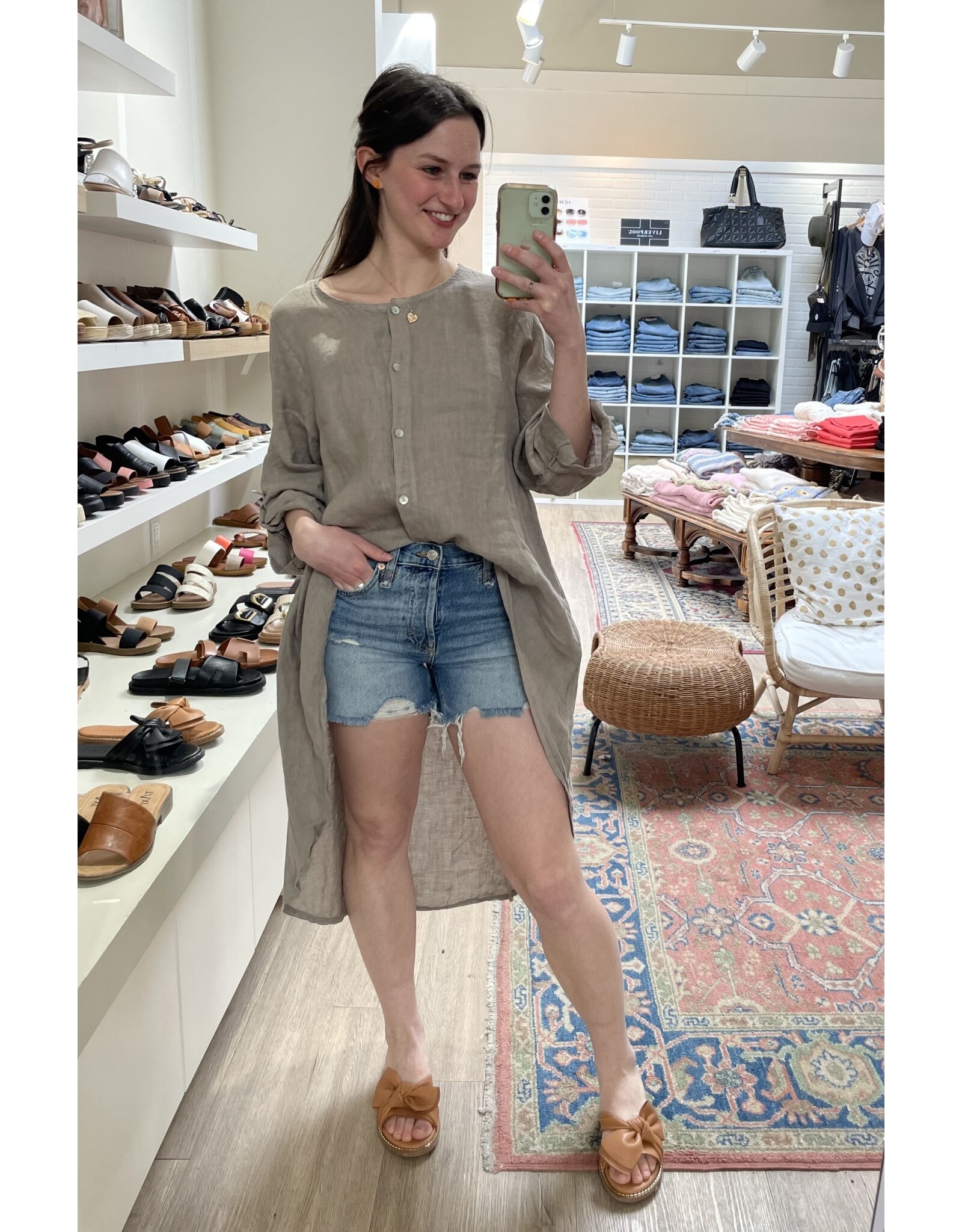 Made in Italy - 3/4 sleeve top (Taupe)