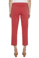 Liverpool Liverpool - Kelsey cropped trouser with slit (Berry Blossom)