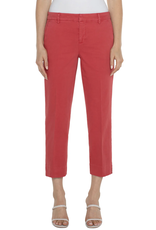 Liverpool Liverpool - Kelsey cropped trouser with slit (Berry Blossom)