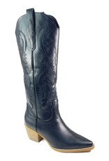 Let's See Style Hanan 15 extended knee height western boot (Black)