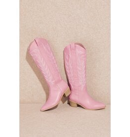 Let's See Style Inlay western boot (pink)
