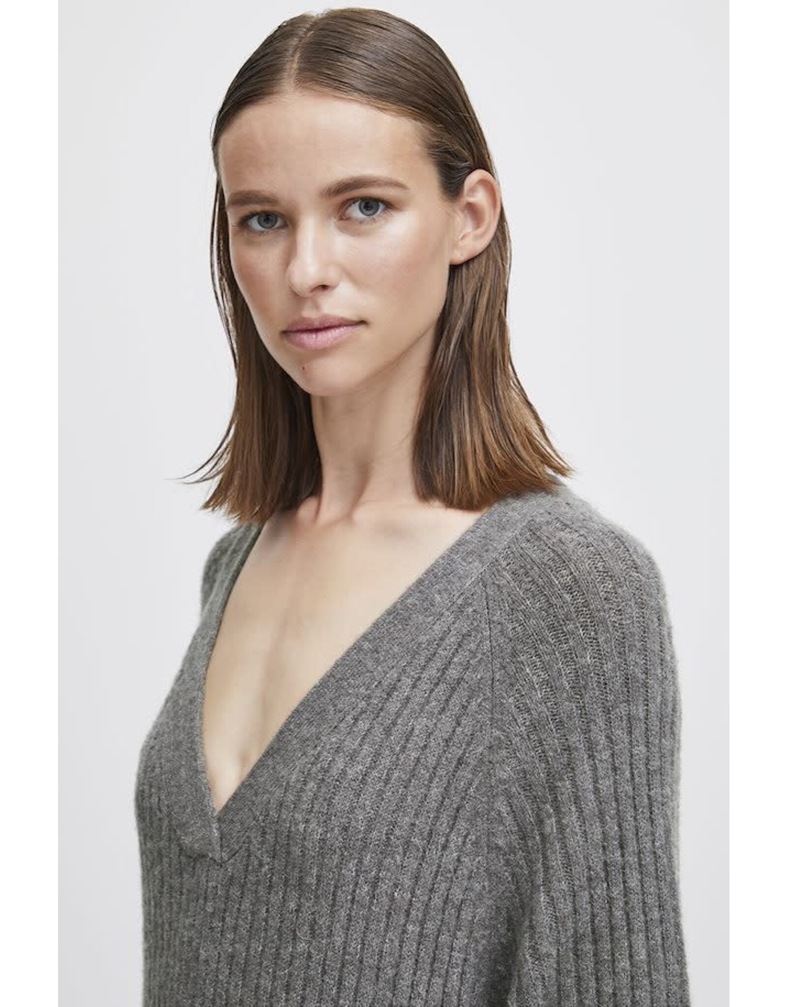 b.young b.young - Martha long dress (mid grey melange)