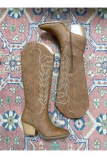 Qupid Vaca western boot (chestnut nubuck)