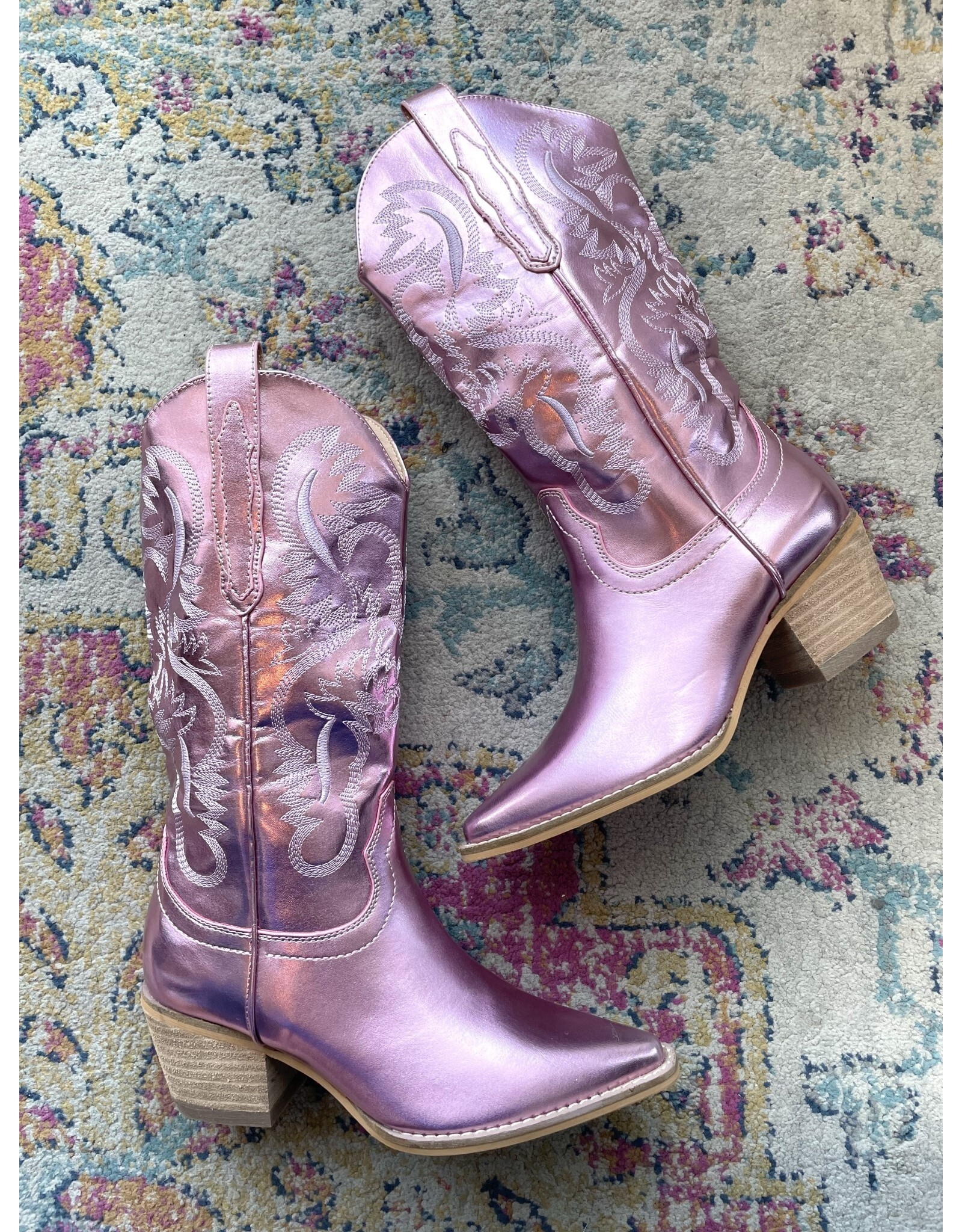Let's See Style Hanan western boot (Pink metallic)