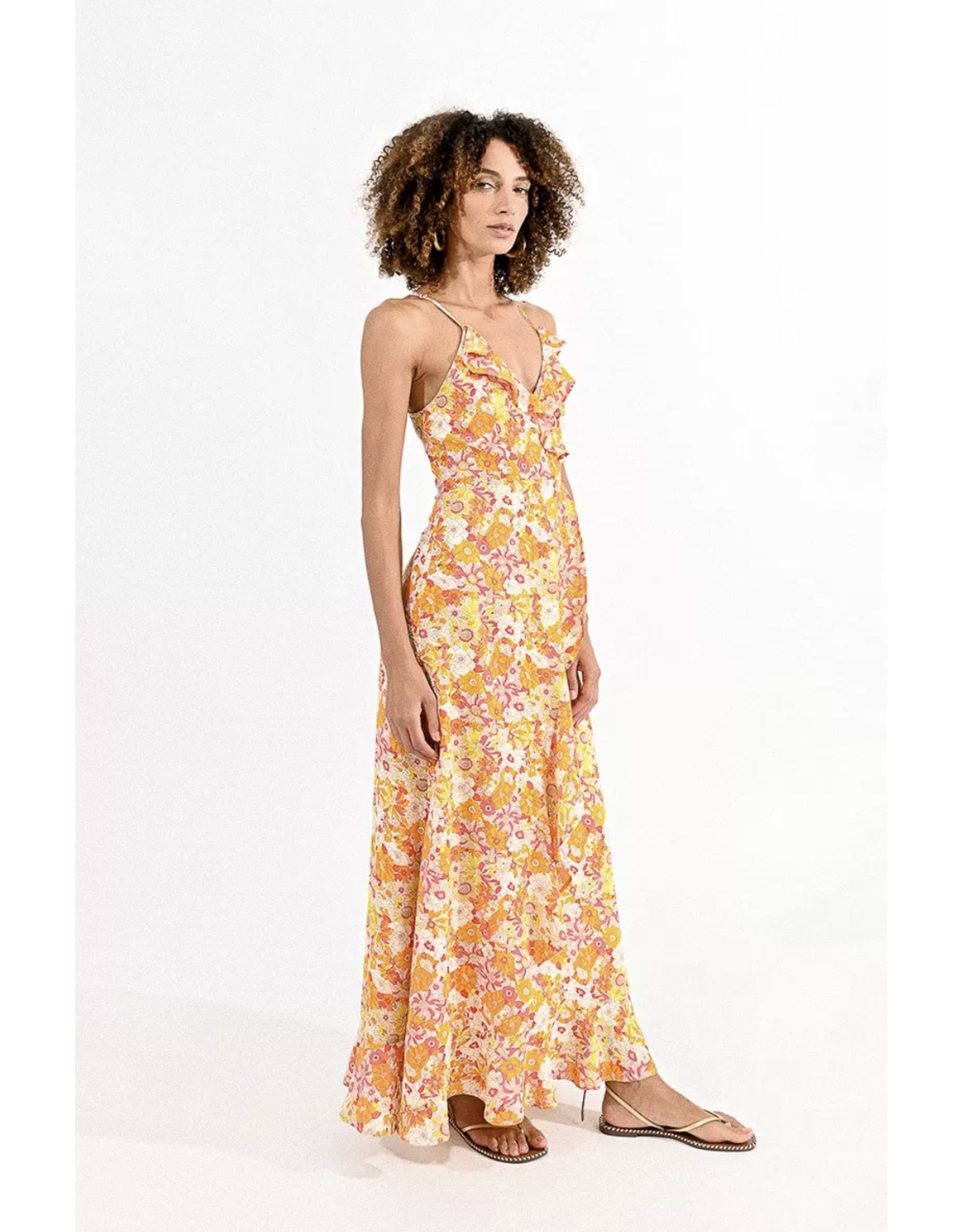 Molly Bracken Molly Bracken - Maxi length dress with laced back (Pink Millie)