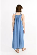 Molly Bracken Molly Bracken - High neck Lyocell maxi dress (Denim Blue)
