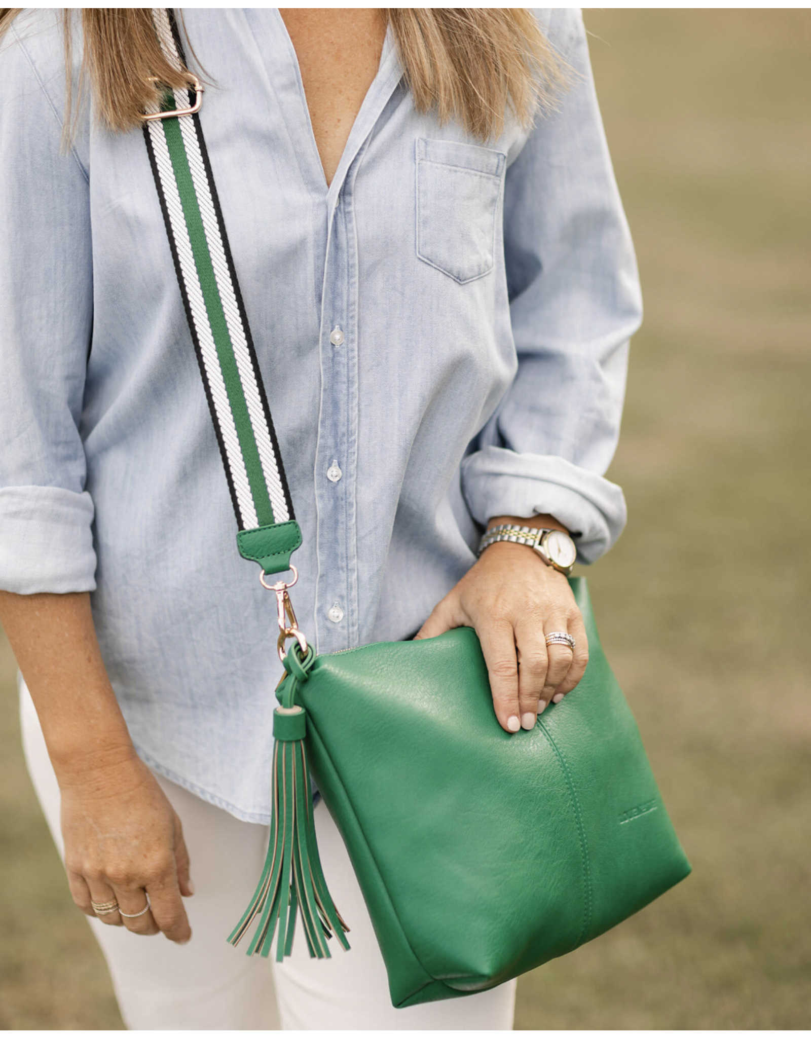 Louenhide Louenhide - Daisy stripe crossbody (green)