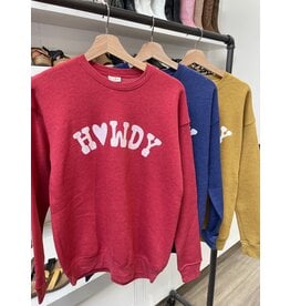 Oat Collective Oat Collective - Howdy Graphic Sweatshirt (Cranberry)