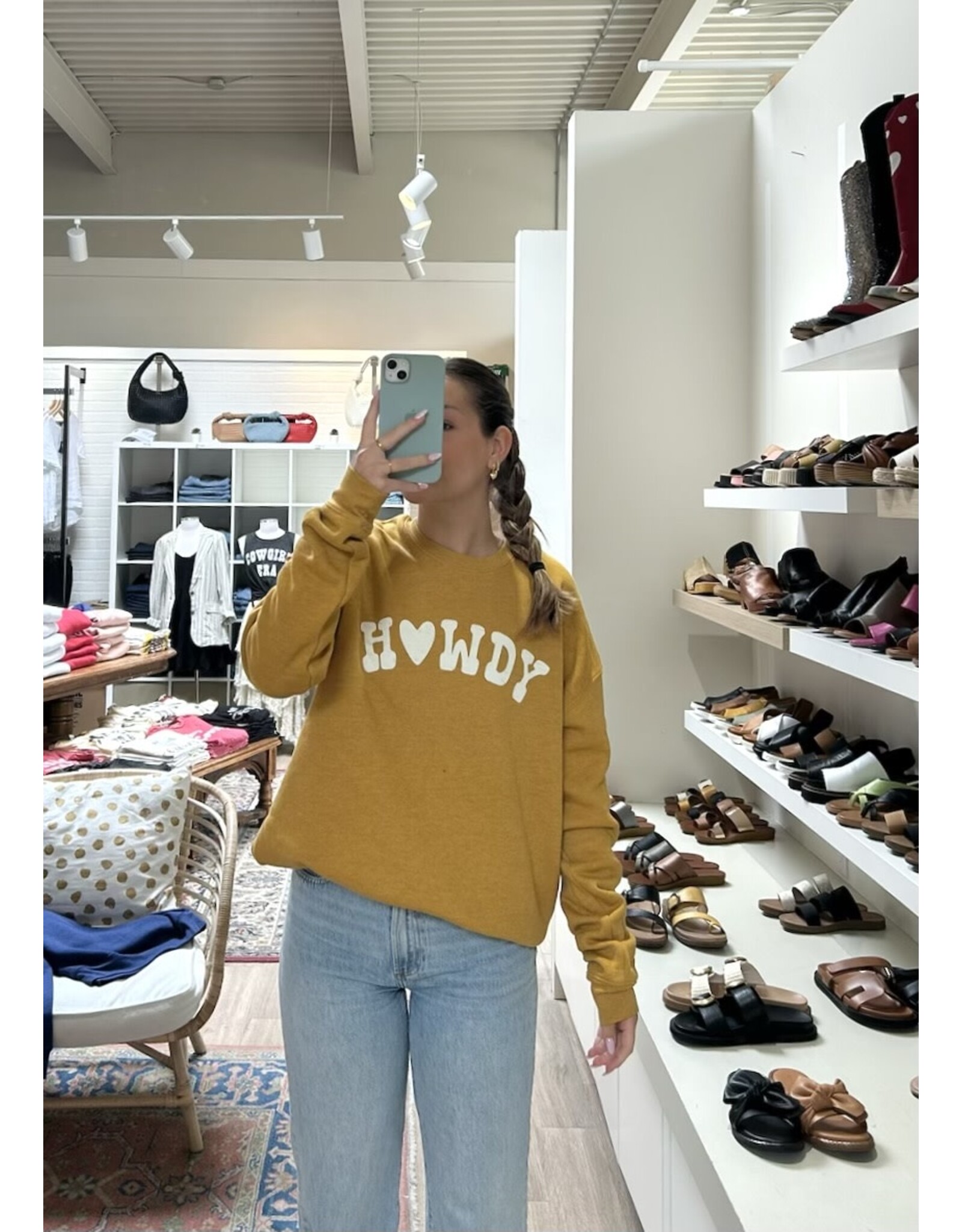 Oat Collective Oat Collective - Howdy Graphic Sweatshirt (Mustard)