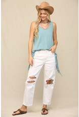 Kye Mi Jayde - Sleeveless top with side fringe