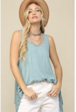 Kye Mi Jayde - Sleeveless top with side fringe