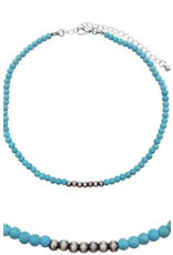 Blandice Beaded turquoise choker necklace