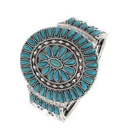 Blandice Turquoise floral cluster stretch bracelet