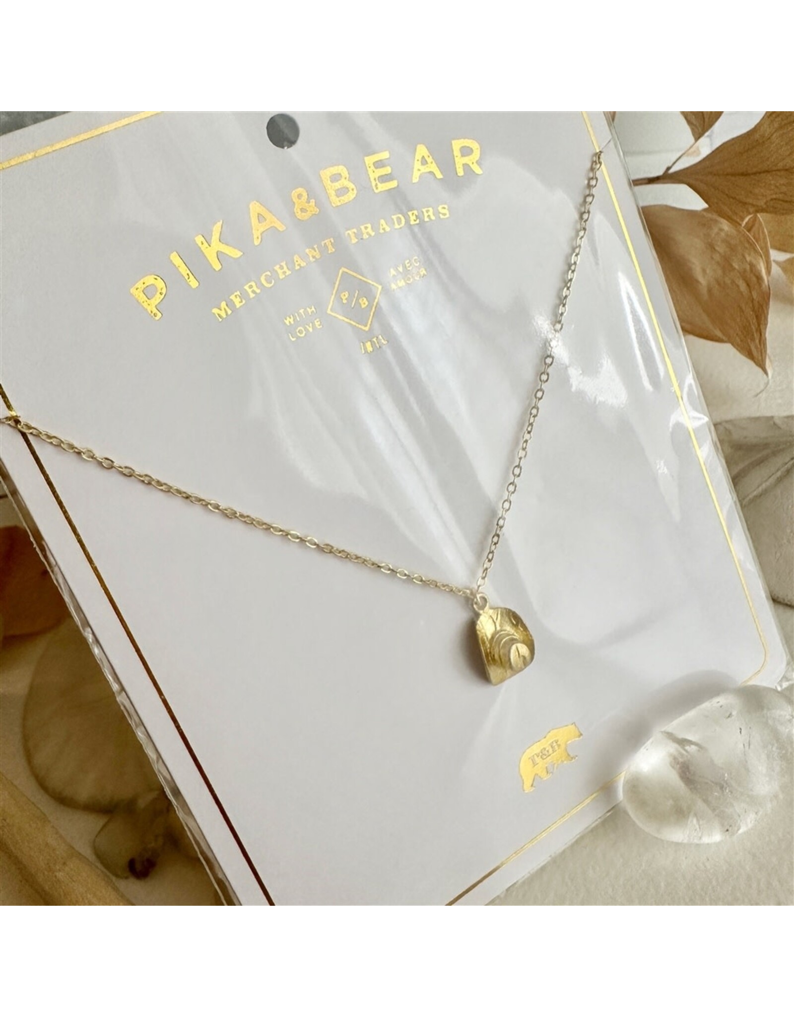 Pika & Bear Pika & Bear- "Wild Wild West" Cowboy Hat Charm Necklace in Raw Brass