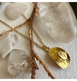 Pika & Bear Pika & Bear- "Wild Wild West" Cowboy Hat Charm Necklace in Raw Brass