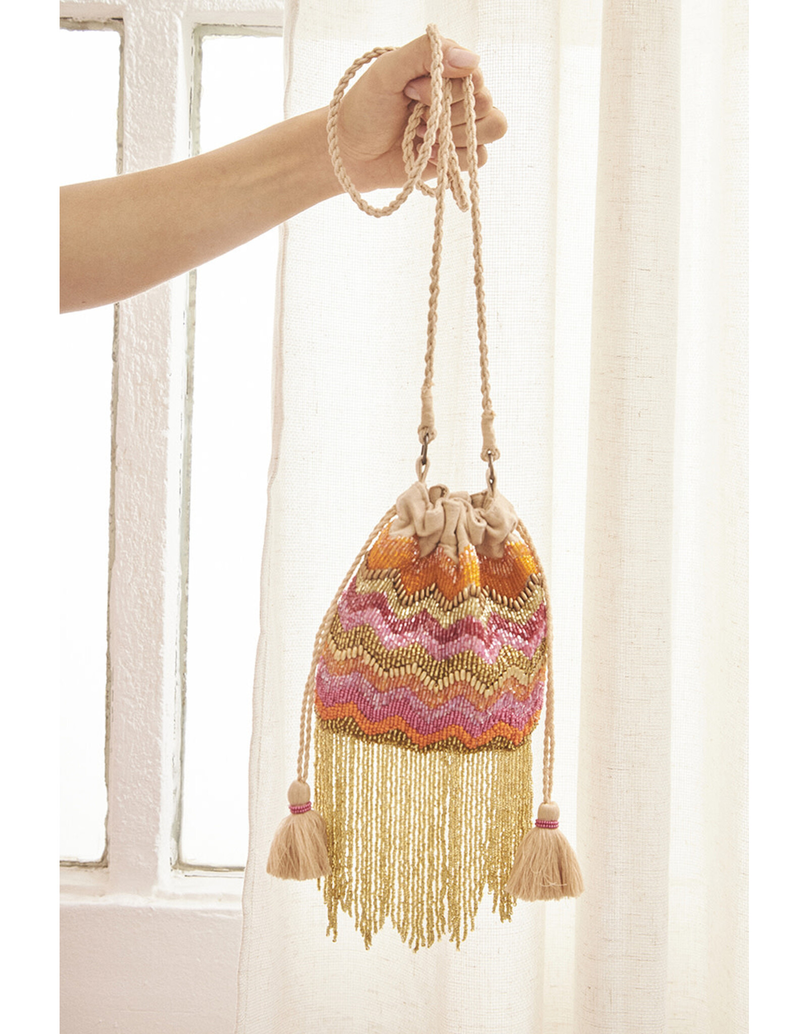 NKN Barcelona NKN Barcelona - Fuschia Beaded Bag