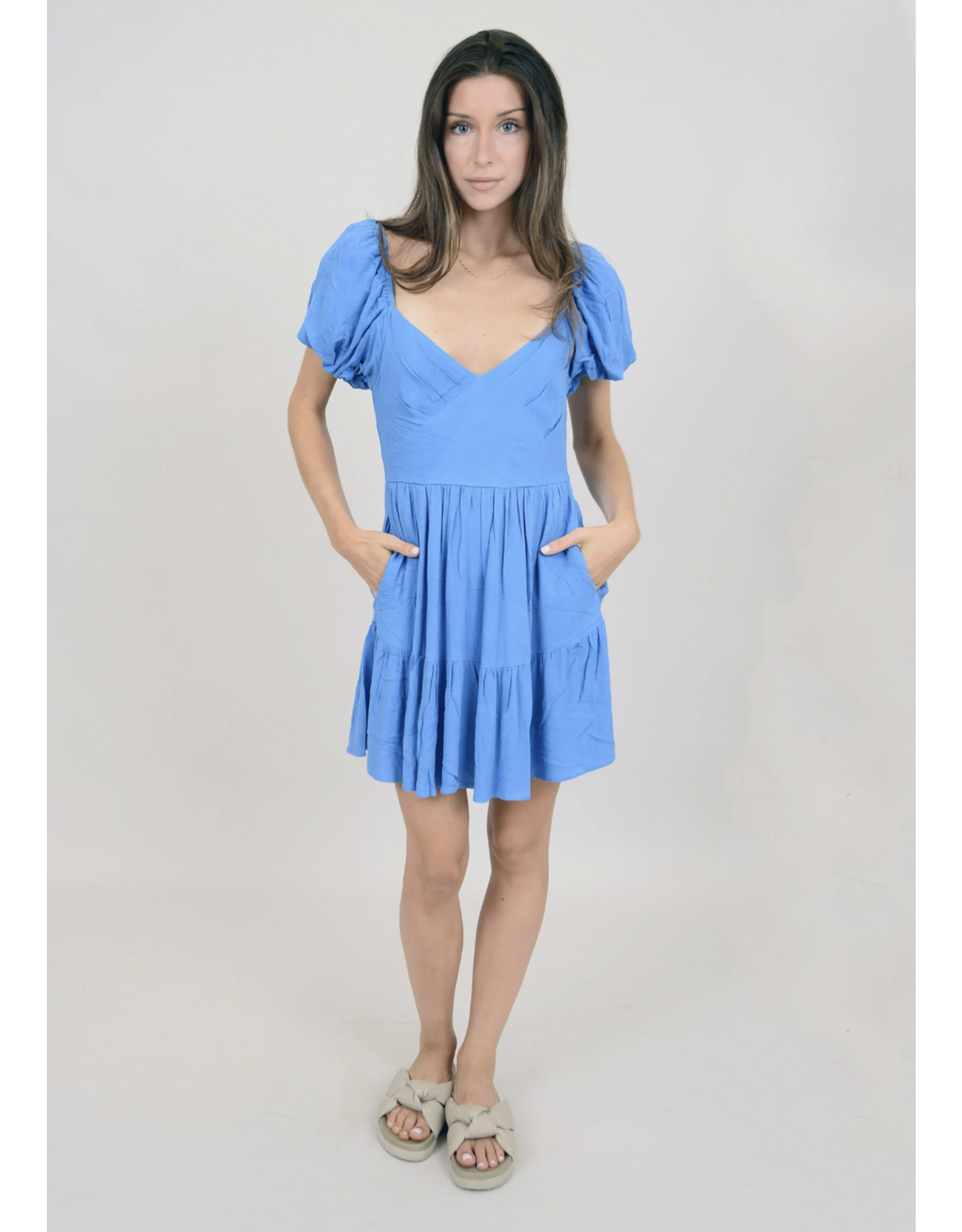 RD Style RD Style - Floret puff sleeve tiered dress (Riviera)