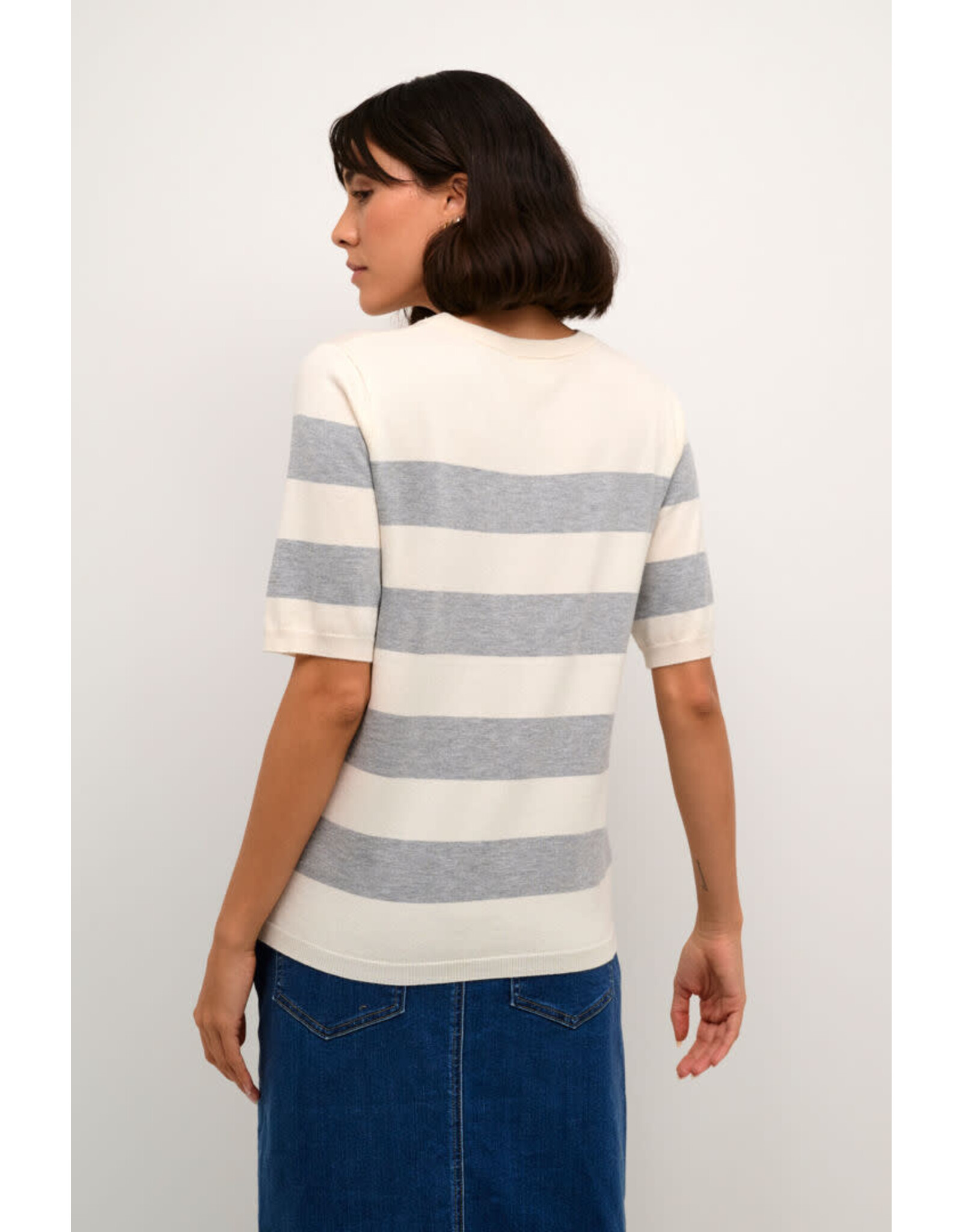 Kaffe Kaffe - Lizza stripe (Grey Melange / White)