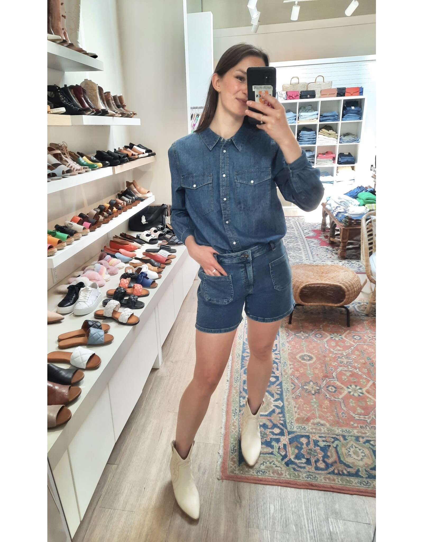 b.young b.young - Lucy denim shirt (mid blue)